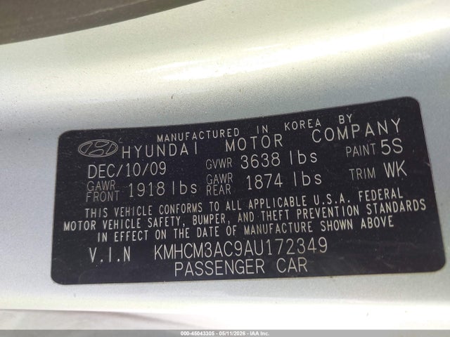 Продаж на аукціоні авто 2010 Hyundai Accent Blue, vin: KMHCM3AC9AU172349, номер лоту: 45043305