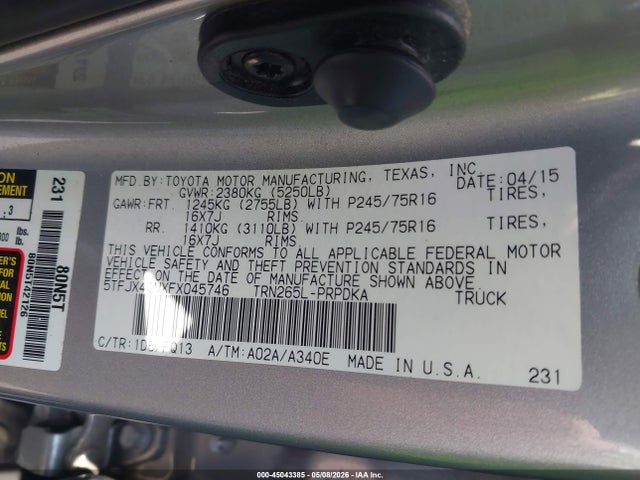 5TFJX4GNXFX045746 Toyota Tacoma Prerunner