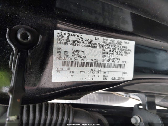 2013 Ford Focus Se მანქანა იყიდება აუქციონზე, vin: 1FADP3F25DL226343, აუქციონის ნომერი: 45043425