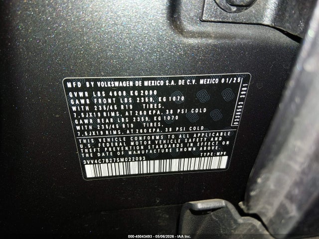 3VV4C7B27SM022093 Volkswagen Taos 1.5t Sel