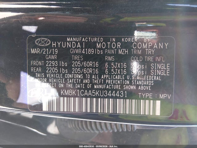 Hyundai Kona Se 2019 KM8K1CAA5KU344431 Image 9
