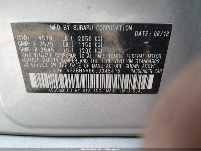 Subaru Legacy 2.5i 2018 4S3BNAA66J3045415 Image 9