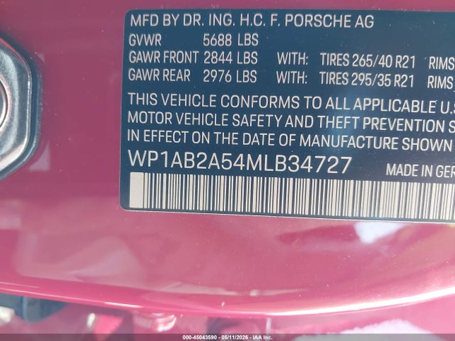 WP1AB2A54MLB34727 Porsche MACAN S