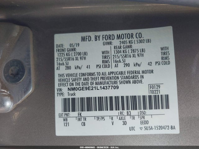NM0GE9E21L1437709 Ford Transit Connect Xl Passenger