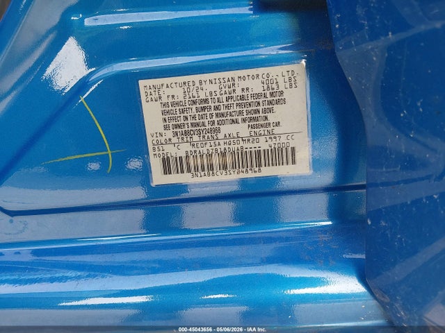 2025 Nissan Sentra Sv მანქანა იყიდება აუქციონზე, vin: 3N1AB8CV3SY248968, აუქციონის ნომერი: 45043656