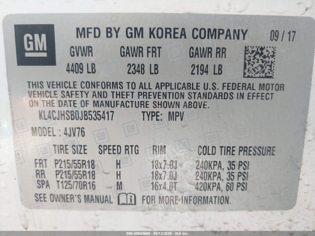 Buick Encore Premium 2018 KL4CJHSB0JB535417 Image 9