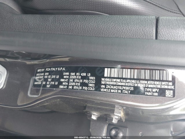 Продажа на аукционе авто 2020 Jeep Renegade Limited Fwd, vin: ZACNJAD10LPK99125, номер лота: 45043713