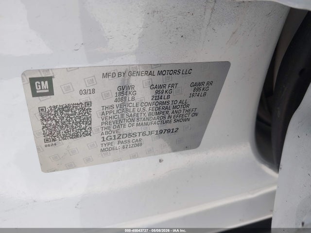 1G1ZD5ST6JF197912 Chevrolet MALIBU LT