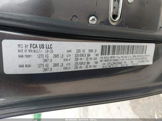 Продаж на аукціоні авто 2019 Jeep Cherokee Limited Fwd, vin: 1C4PJLDB4KD326663, номер лоту: 45043803