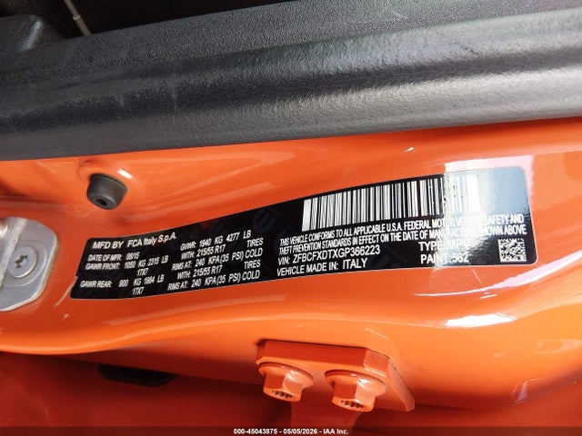 ZFBCFXDTXGP366223 Fiat 500x Lounge