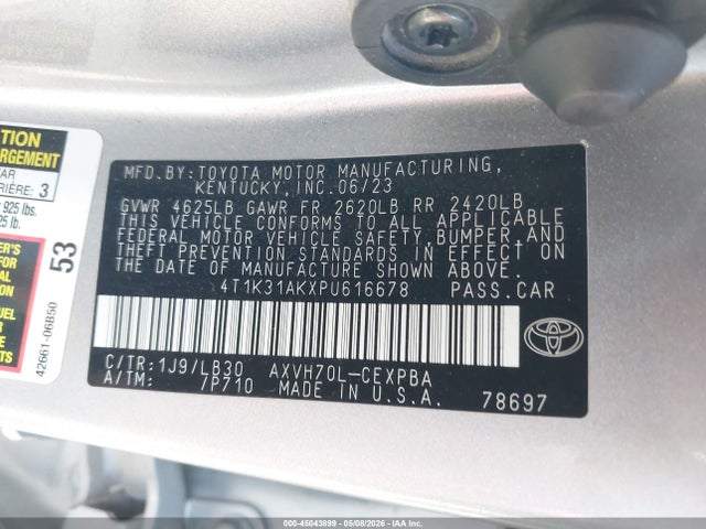 4T1K31AKXPU616678 Toyota Camry Xse Hybrid