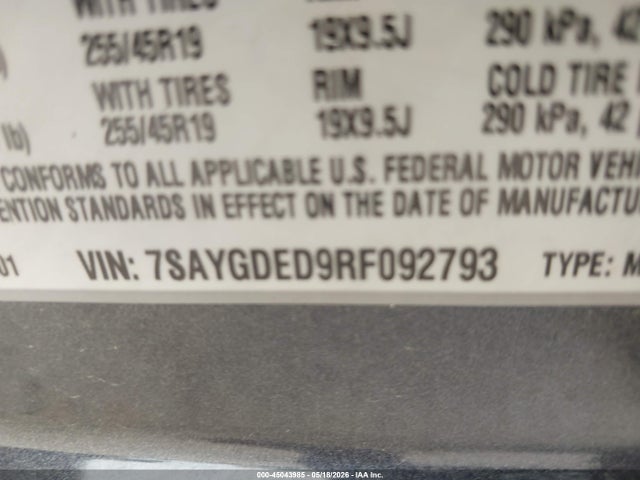 Продажа на аукционе авто 2024 Tesla Model Y Long Range Single Motor Rear-wheel Drive/rwd, vin: 7SAYGDED9RF092793, номер лота: 45043985