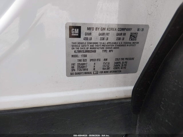 KL79MVSL6MB028408 Chevrolet Trailblazer Fwd Activ