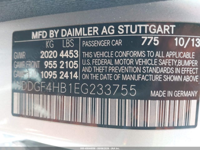 WDDGF4HB1EG233755 Mercedes-Benz C 250 Sport