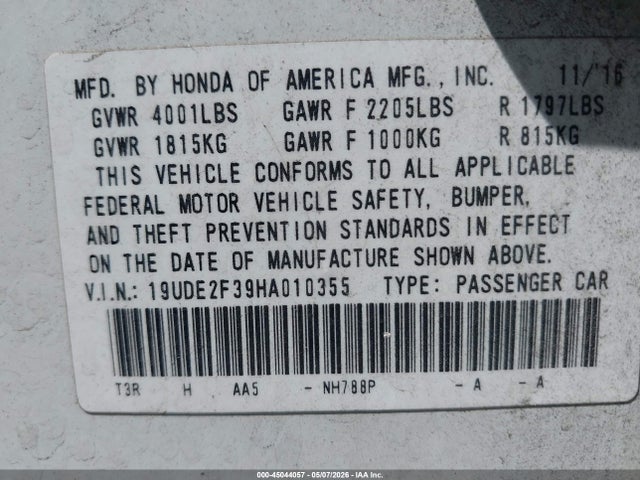 Acura Ilx Acurawatch Plus Package 2017 19UDE2F39HA010355 Image 9