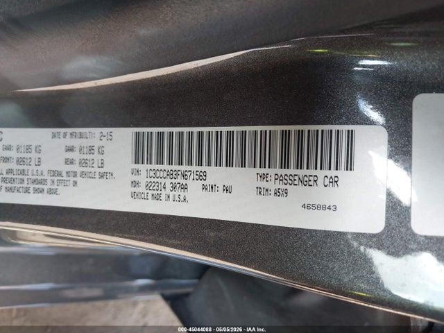 Aukcja sprzedaży 2015 Chrysler 200 Limited, vin: 1C3CCCAB3FN671569, numer aukcji: 45044088