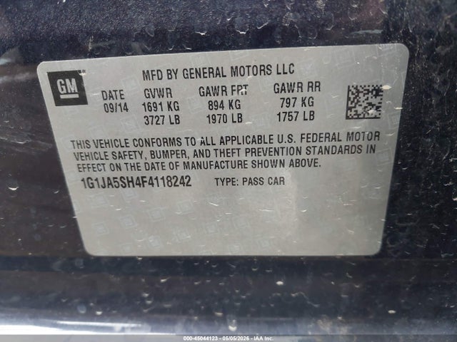 1G1JA5SH4F4118242 Chevrolet Sonic Ls Auto