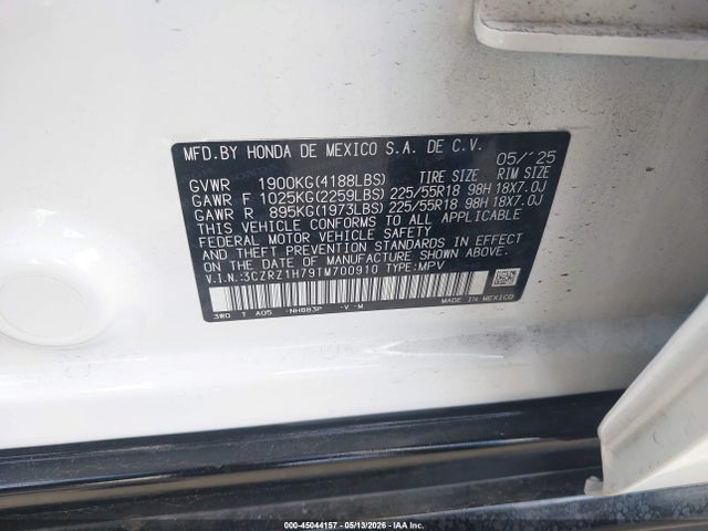 3CZRZ1H79TM700910 Honda Hr-v 2wd Ex-l