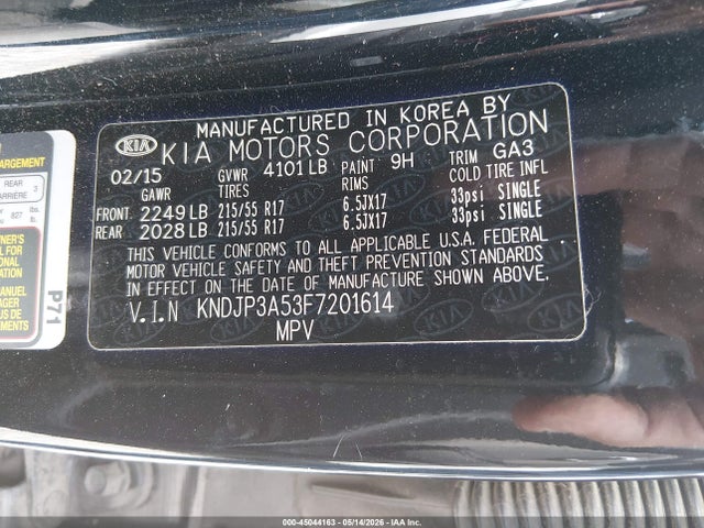 Aukcja sprzedaży 2015 Kia Soul +, vin: KNDJP3A53F7201614, numer aukcji: 45044163