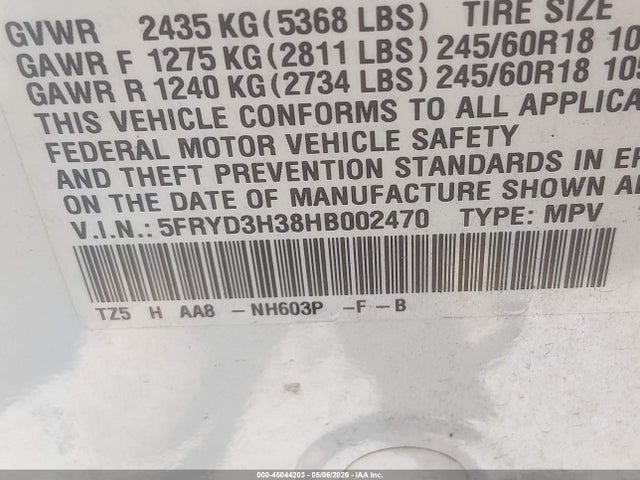 Продаж на аукціоні авто 2017 Acura Mdx, vin: 5FRYD3H38HB002470, номер лоту: 45044203