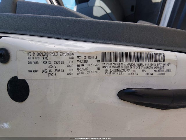 45044266 :رقم المزاد ، 1J4GR48K96C292766 vin ، 2006 Jeep Grand Cherokee Laredo مزاد بيع