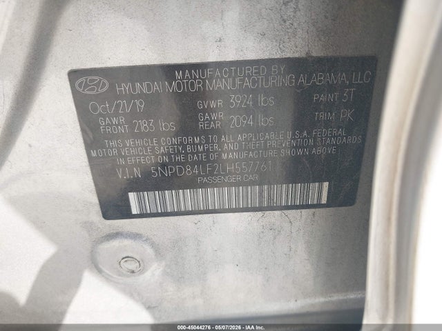 Продажа на аукционе авто 2020 Hyundai Elantra Value Edition, vin: 5NPD84LF2LH557761, номер лота: 45044276