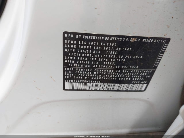 Aukcja sprzedaży 2024 Volkswagen Tiguan 2.0t Se/2.0t Wolfsburg Edition, vin: 3VVMB7AXXRM084839, numer aukcji: 45044329