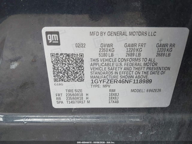 Aukcja sprzedaży 2022 Cadillac Xt4 Fwd Sport, vin: 1GYFZER46NF118989, numer aukcji: 45044410
