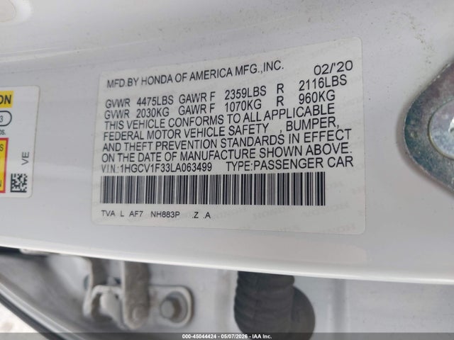 1HGCV1F33LA063499 Honda Accord Sport