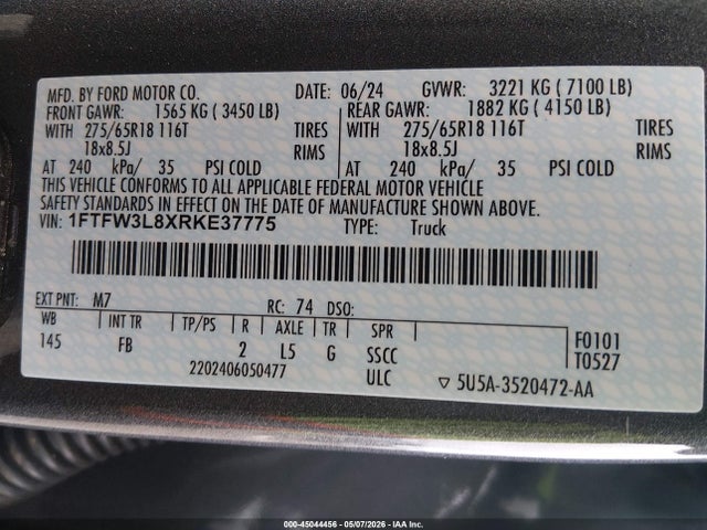 Ford F-150 Xlt 2024 1FTFW3L8XRKE37775 Image 9