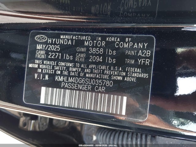 2025 Hyundai Elantra Sel Sport მანქანა იყიდება აუქციონზე, vin: KMHLM4DG6SU035780, აუქციონის ნომერი: 45044480