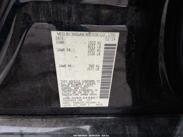 1N4AL3AP8EN349867 Nissan Altima