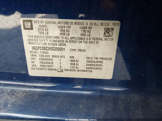 Chevrolet Silverado 1500 1lz 2014 3GCPCSECXEG258291 Image 9