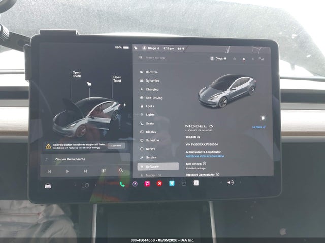 Aukcja sprzedaży 2018 Tesla Model 3 Long Range/mid Range, vin: 5YJ3E1EAXJF028204, numer aukcji: 45044550