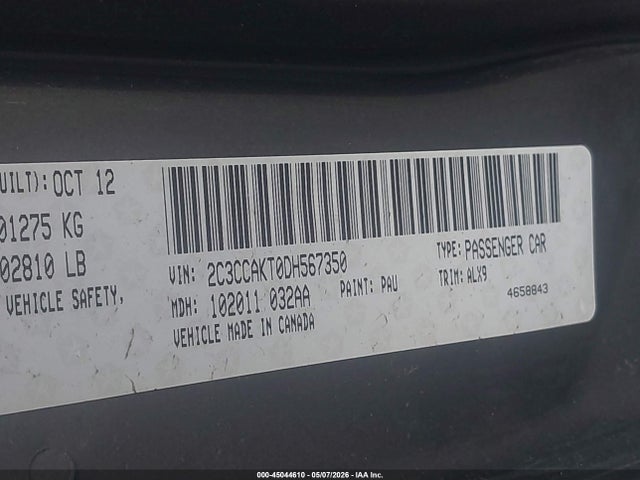 Продажа на аукционе авто 2013 Chrysler 300c Awd, vin: 2C3CCAKT0DH567350, номер лота: 45044610