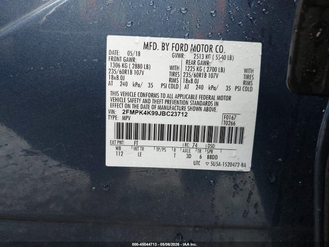 Ford Edge Titanium 2018 2FMPK4K99JBC23712 Image 9