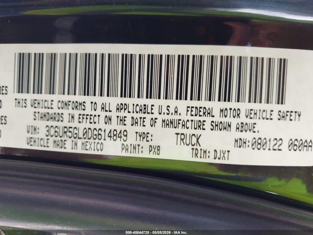Aukcja sprzedaży 2013 Ram 2500 Laramie Longhorn, vin: 3C6UR5GL0DG614849, numer aukcji: 45044725