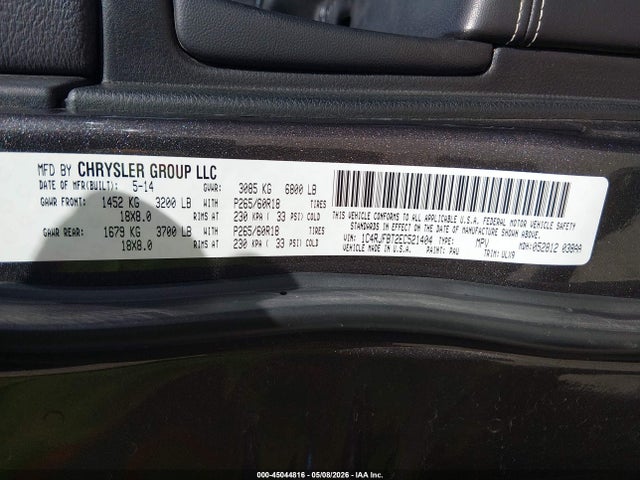 45044816 :رقم المزاد ، 1C4RJFBT2EC521404 vin ، 2014 Jeep Grand Cherokee Limited مزاد بيع
