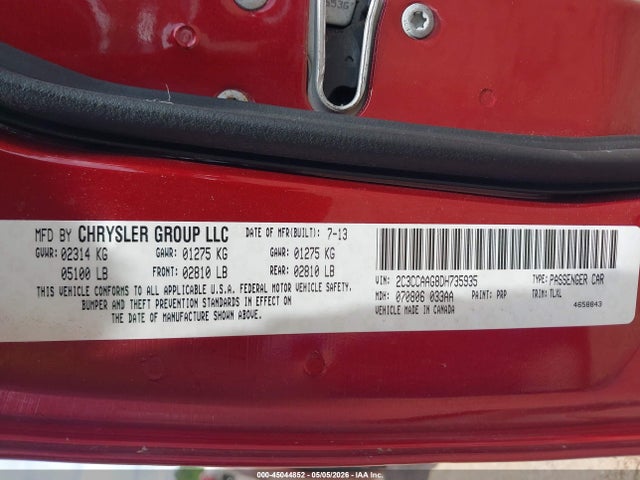 45044852 :رقم المزاد ، 2C3CCAAG8DH735935 vin ، 2013 Chrysler 300 Motown مزاد بيع