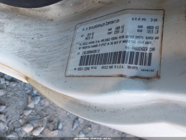 Aukcja sprzedaży 2004 Chrysler Sebring Lxi, vin: 1C3EL55R94N330119, numer aukcji: 45044944