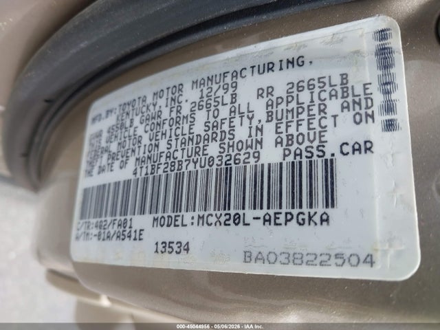 Продажа на аукционе авто 2000 Toyota Avalon Xls, vin: 4T1BF28B7YU032629, номер лота: 45044956