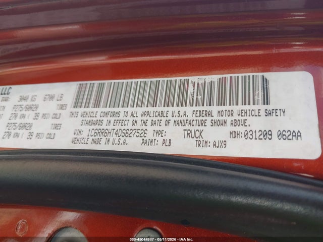 Продаж на аукціоні авто 2013 Ram 1500 Sport, vin: 1C6RR6HT4DS627526, номер лоту: 45044987