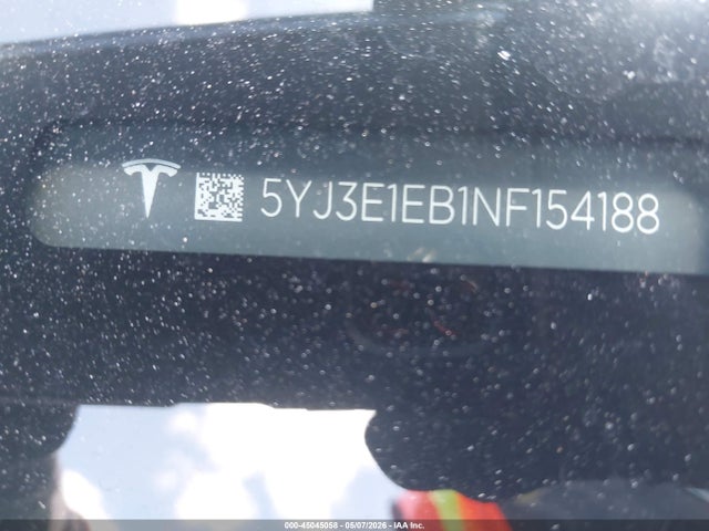 5YJ3E1EB1NF154188 Tesla Model 3 Long Range Dual Motor All-wheel Drive