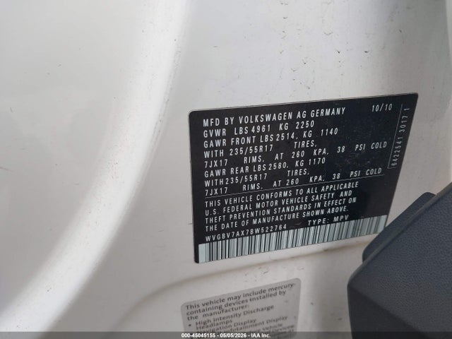 Продаж на аукціоні авто 2011 Volkswagen Tiguan Se, vin: WVGBV7AX7BW522764, номер лоту: 45045155