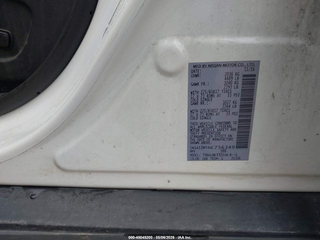 Aukcja sprzedaży 2017 Nissan Rogue Sv, vin: 5N1AT2MT4HC756349, numer aukcji: 45045200