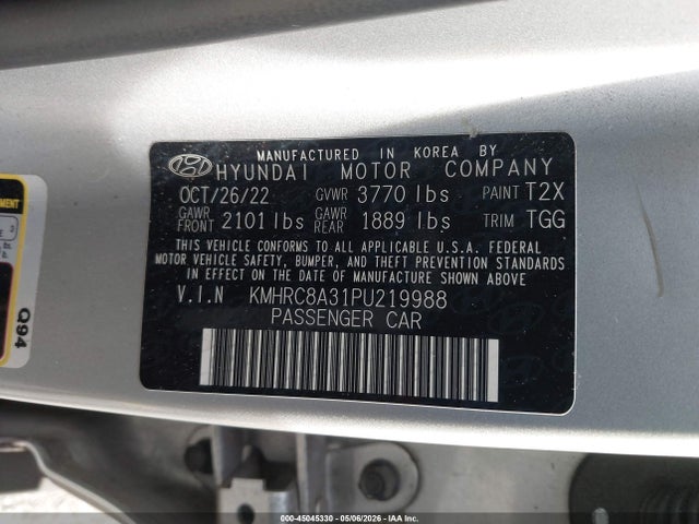 Продаж на аукціоні авто 2023 Hyundai Venue Sel, vin: KMHRC8A31PU219988, номер лоту: 45045330