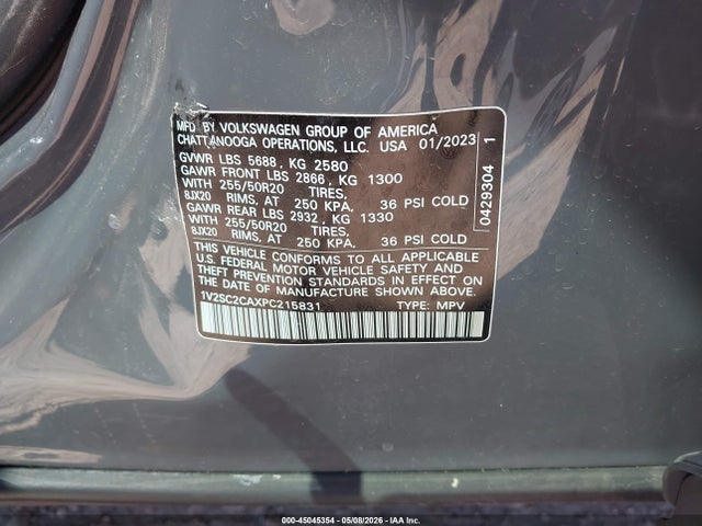 Aukcja sprzedaży 2023 Volkswagen Atlas Cross Sport 2.0t Sel R-line Black, vin: 1V2SC2CAXPC215831, numer aukcji: 45045354