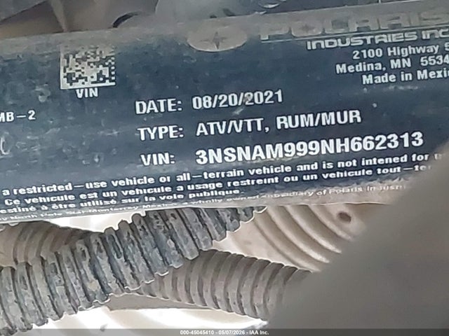 3NSNAM999NH662313 Polaris Rzr Xp 1000 High Lifter Edition