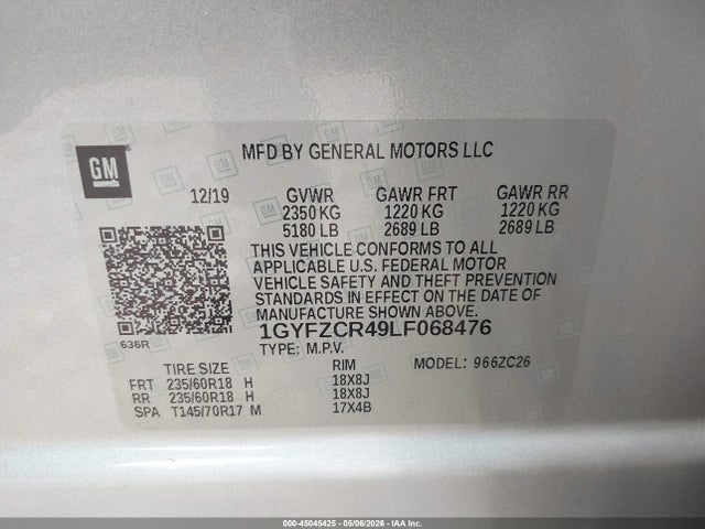Продажа на аукционе авто 2020 Cadillac Xt4 Fwd Premium Luxury, vin: 1GYFZCR49LF068476, номер лота: 45045425