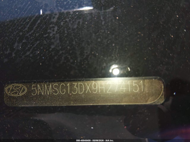 45045459 :رقم المزاد ، 5NMSG13DX9H274151 vin ، 2009 Hyundai Santa Fe Gls مزاد بيع